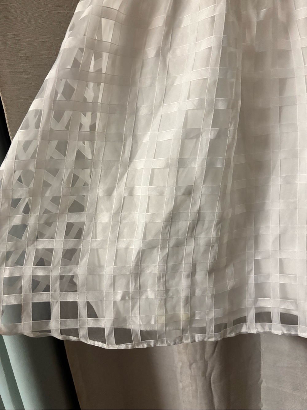 Amanda Uprichard Russo White Checkered Baby Doll Mini Dress - Picture 5 of 11